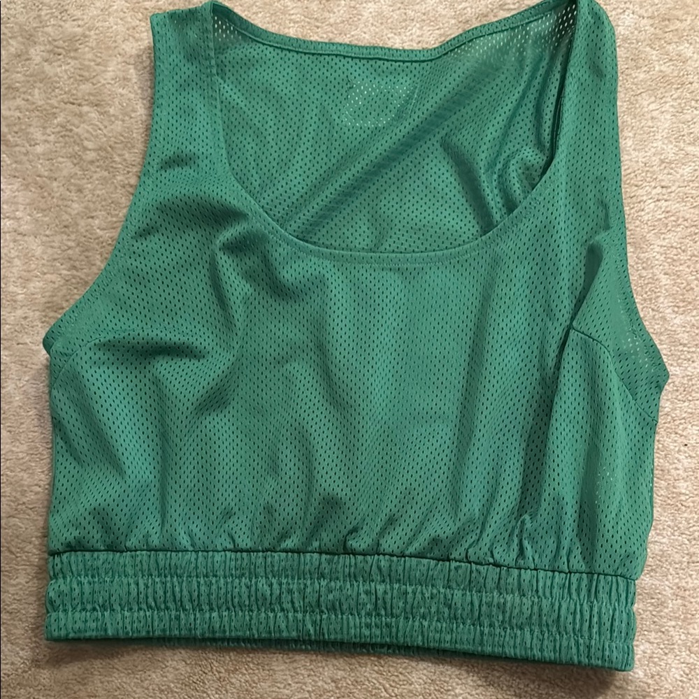 Daily Drills Green Mesh Crop Top